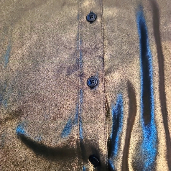 Reformation Womens Gold Metalic Nolan Long Sleeve Button Blouse S - Picture 16 of 16